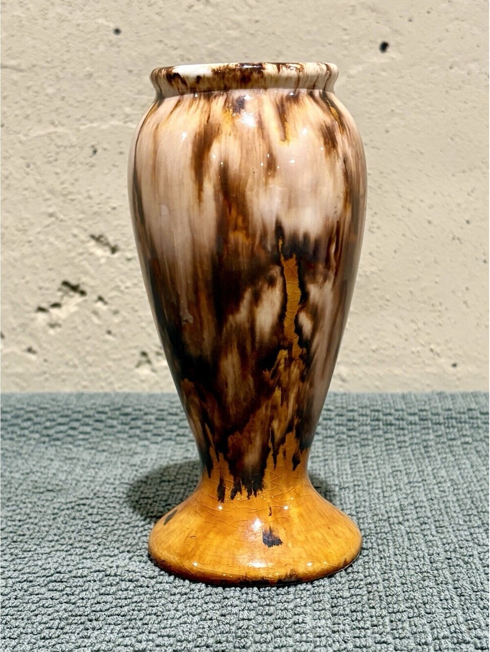 Vintage Mid-Century Studio Pottery Drip Glaze Vase